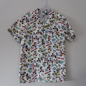 Men's Disney Mickey Mouse Around the World Button-Up Medium